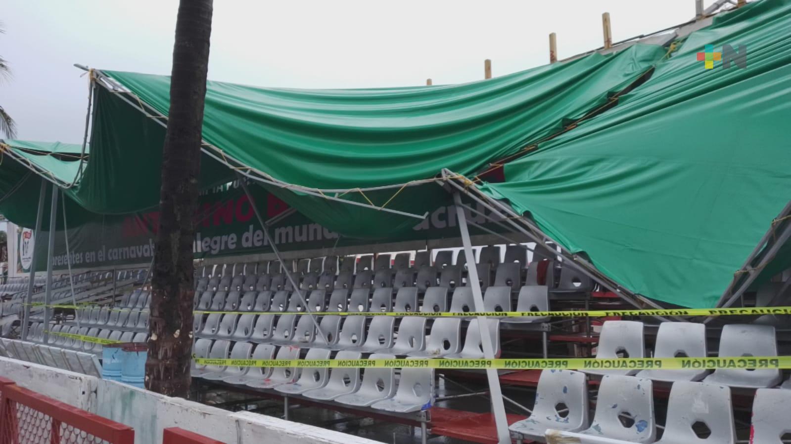 Lluvias dañan gradas en zona de la playa Villa del Mar