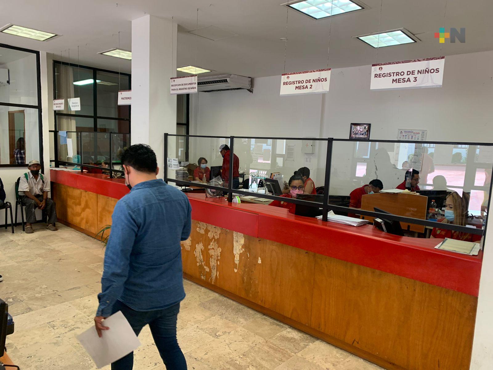 Sin incrementarse demanda de actas de nacimiento en Coatzacoalcos