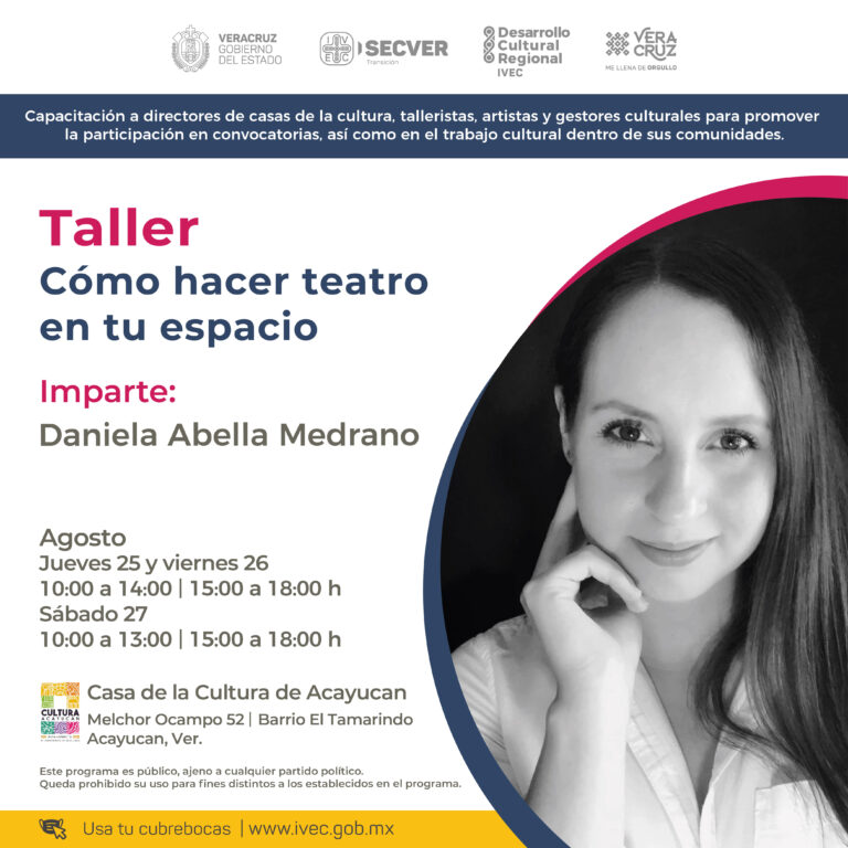 Invita IVEC al taller “Cómo hacer teatro en tu espacio”