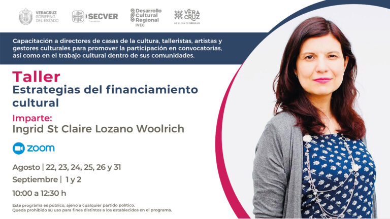 Invita IVEC al taller virtual “Estrategias del financiamiento cultural”