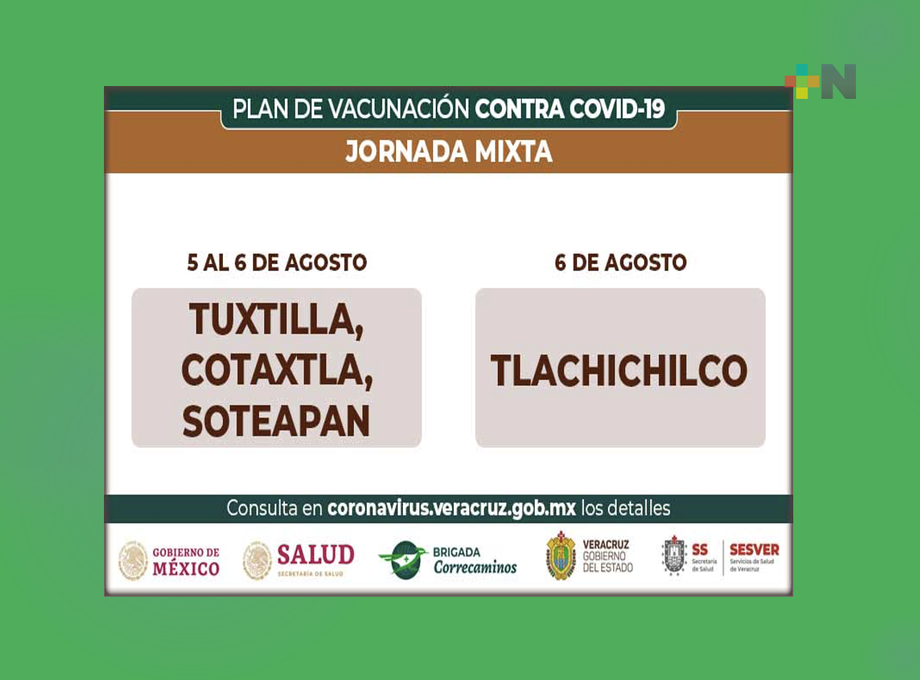 En Tuxtlilla, Cotaxtla, Soteapan y Tlachichilco sigue jornada de vacunación contra Covid-19, este sábado