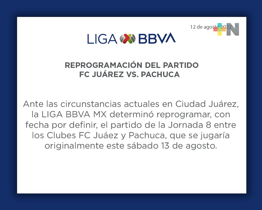 Liga MX reprograma el partido FC Juárez vs Pachuca