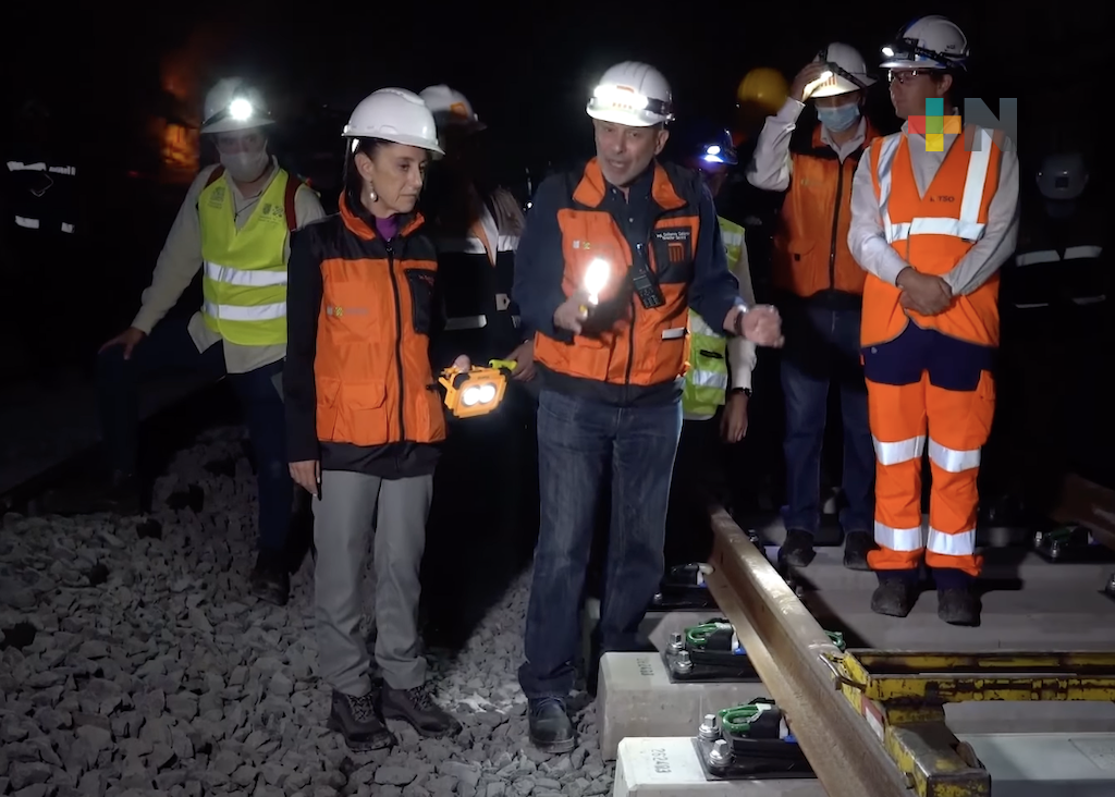 Supervisa Claudia Sheinbaum labores subterráneas en la Línea 12 del Metro
