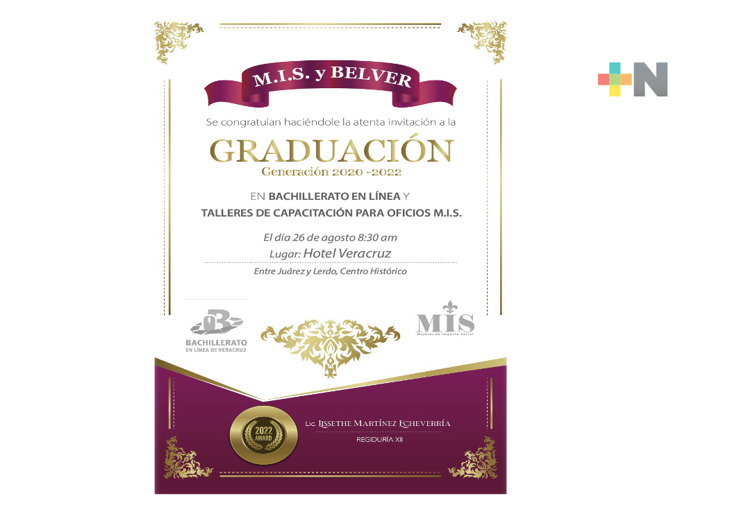 Egresan alumnos del BELVER con apoyo de regidora, Lissethe Martínez