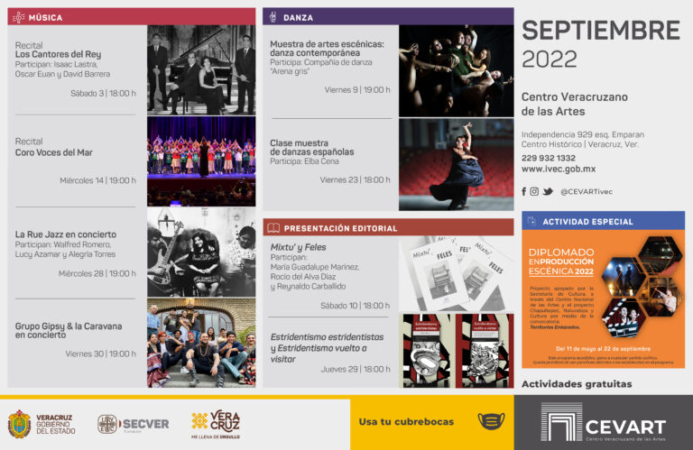 Presenta IVEC la cartelera cultural del CEVART durante el mes de septiembre