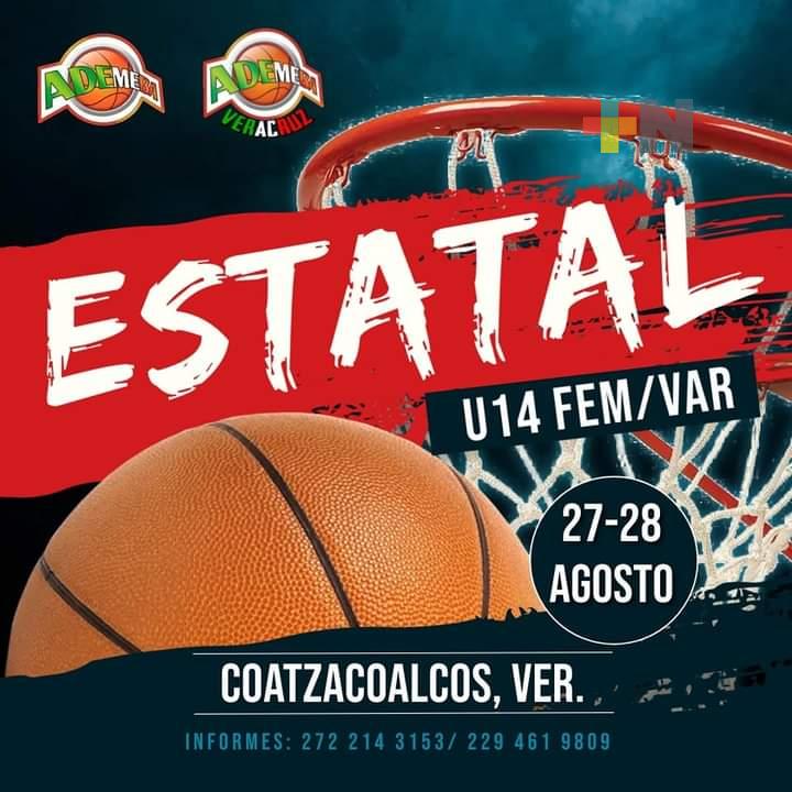 Campeonato Estatal de Baloncesto U14 se realizará en Coatza