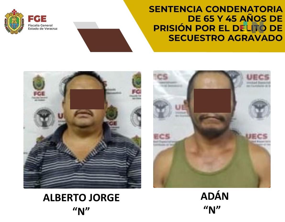 FGE obtiene sentencia de 45 y 65 años de prisión para secuestradores