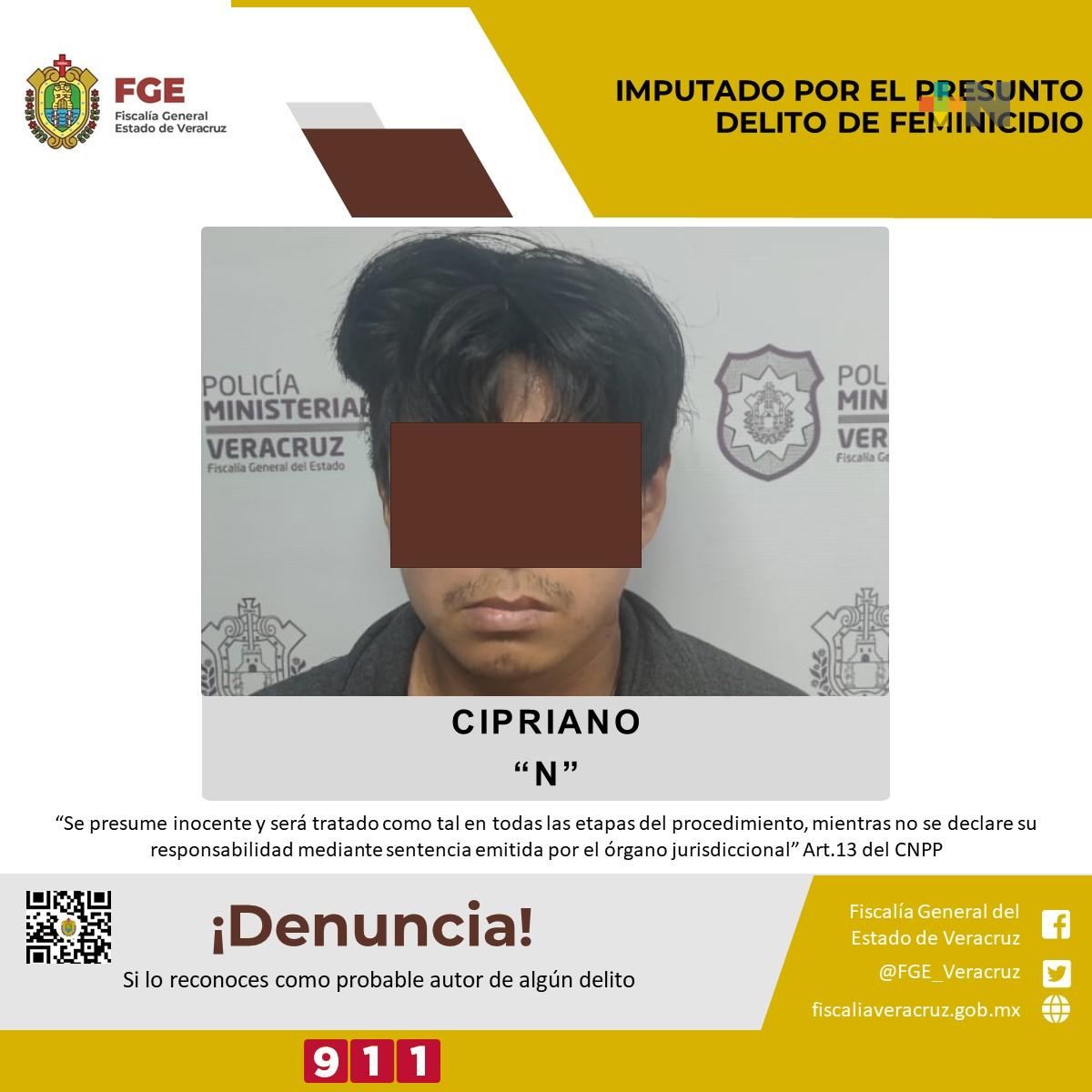 Imputado por el presunto delito de feminicidio