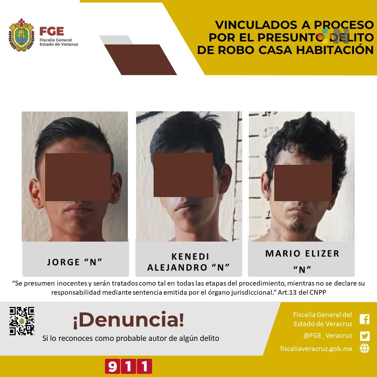 Vinculados a proceso por presunto delito de robo a casa habitación