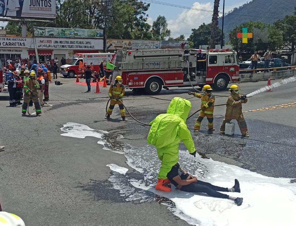 Sistema Estatal de PC coordina simulacro por emergencia química en Río Blanco