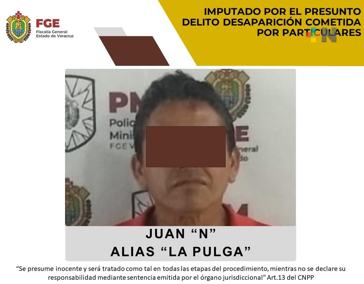 Juan «N» es imputado por presunto delito de desaparición cometida por particulares