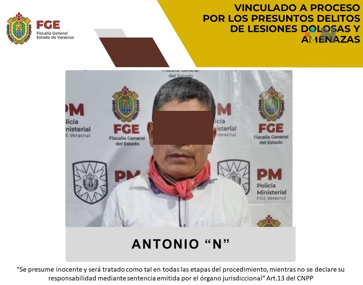 Antonio «N» es vinculado a proceso por presuntas lesiones dolosas y amenazas