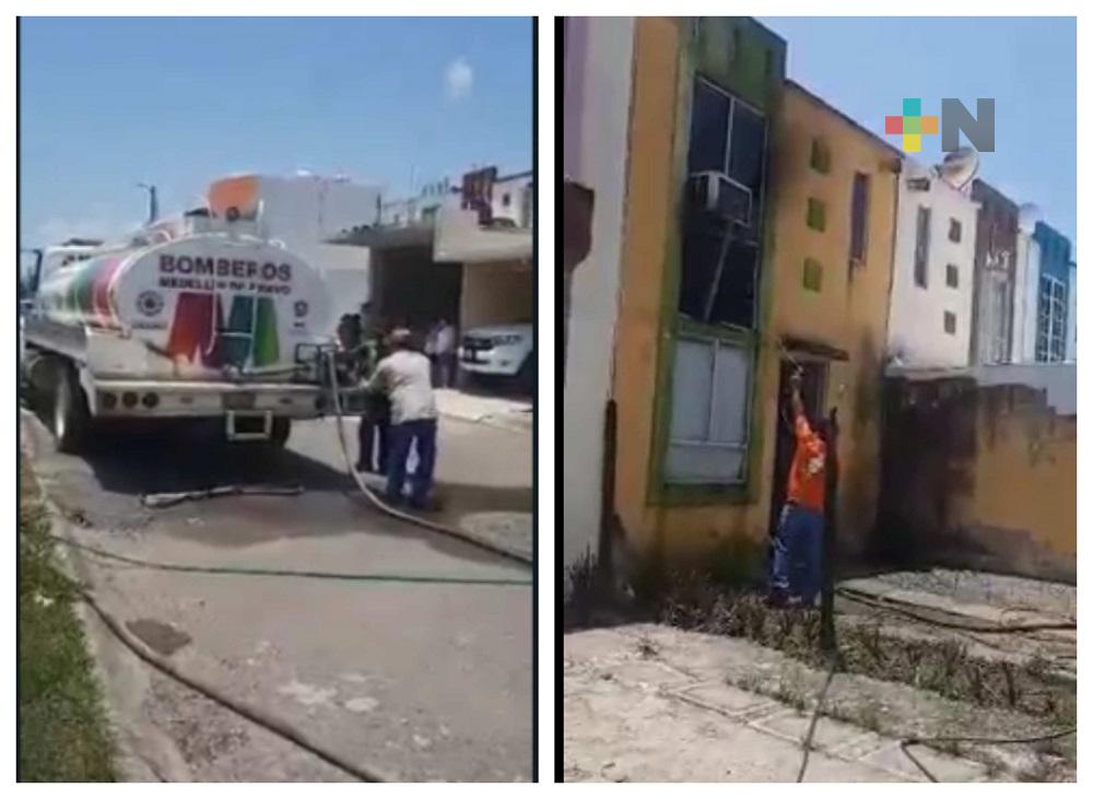 Bomberos de Medellín de Bravo tuvieron problemas con equipo de trabajo; los exhiben en redes