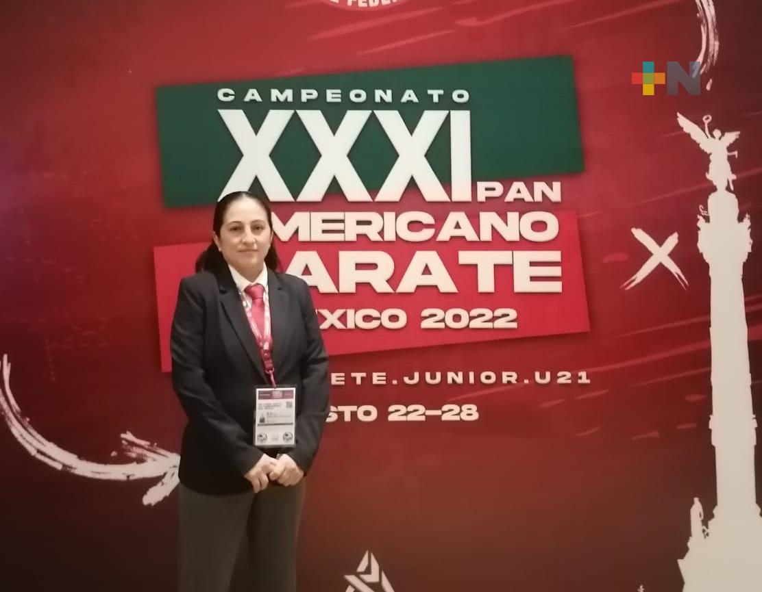 Destaca árbitro veracruzana en Panamericano de Karate