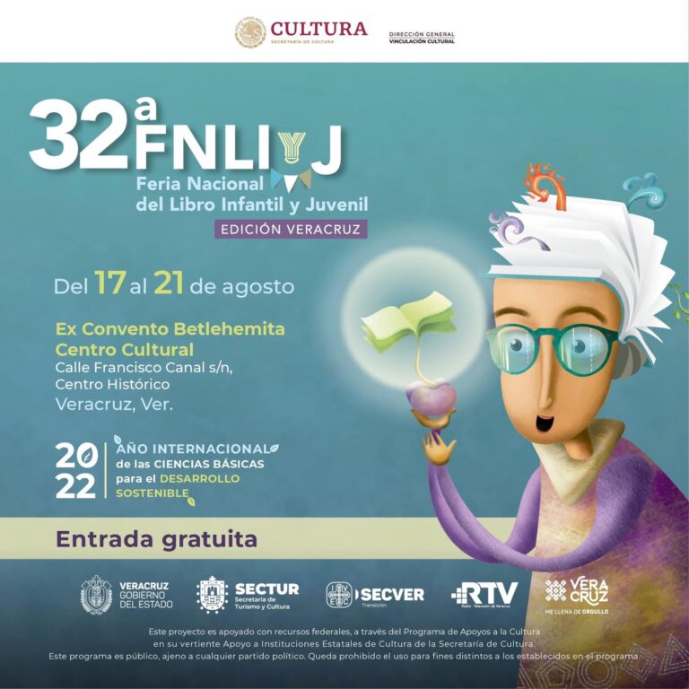 Disfruta del programa literario de la 32ª FNLIyJ, Veracruz 2022, este verano