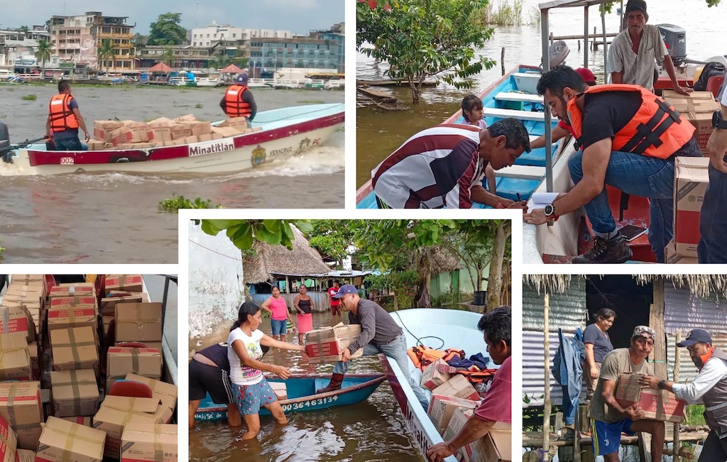 Entregan ayuda a familias afectadas por lluvias en zona rural de Minatitlán