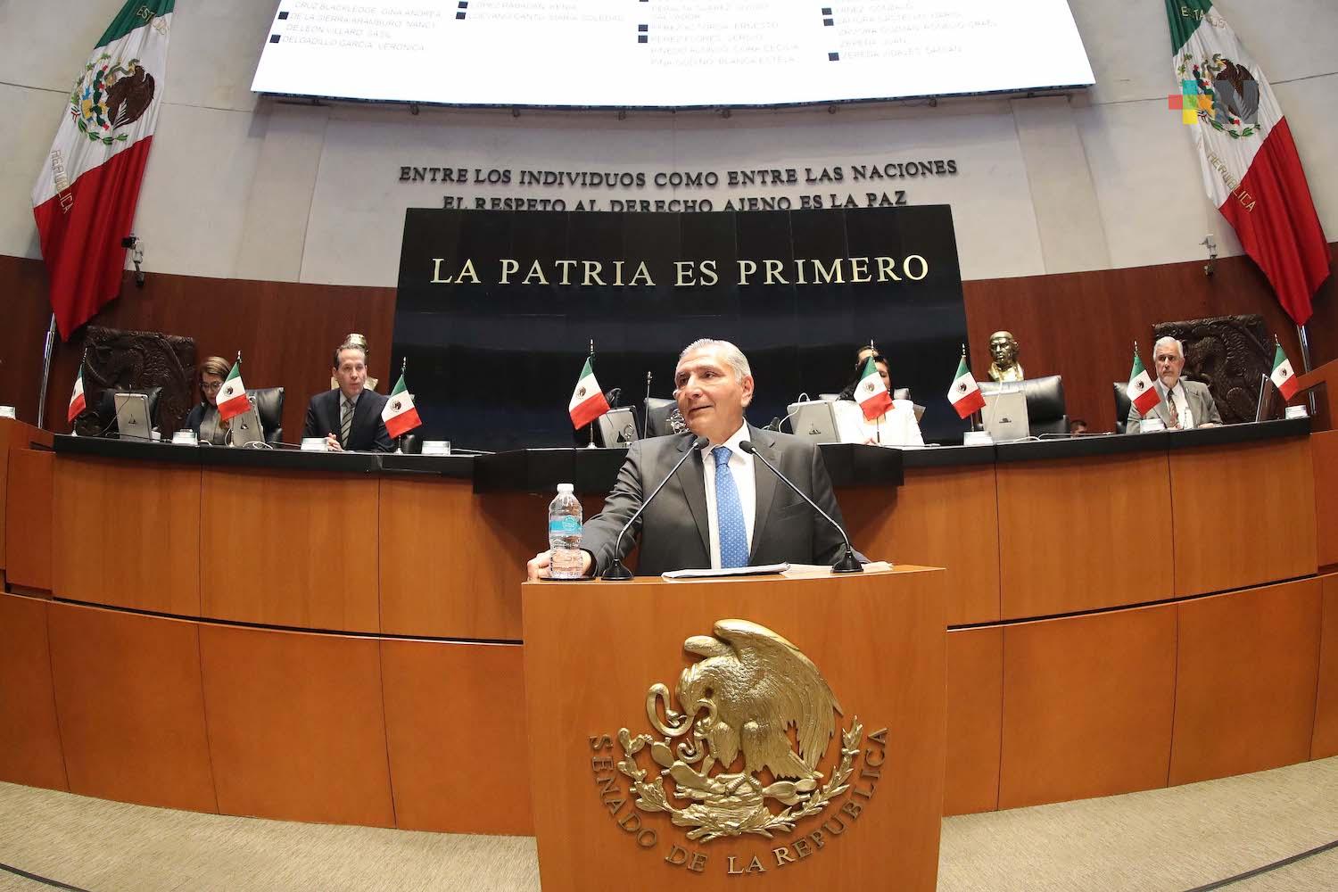 Comparece titular de Segob, Adán Augusto López ante pleno del Senado