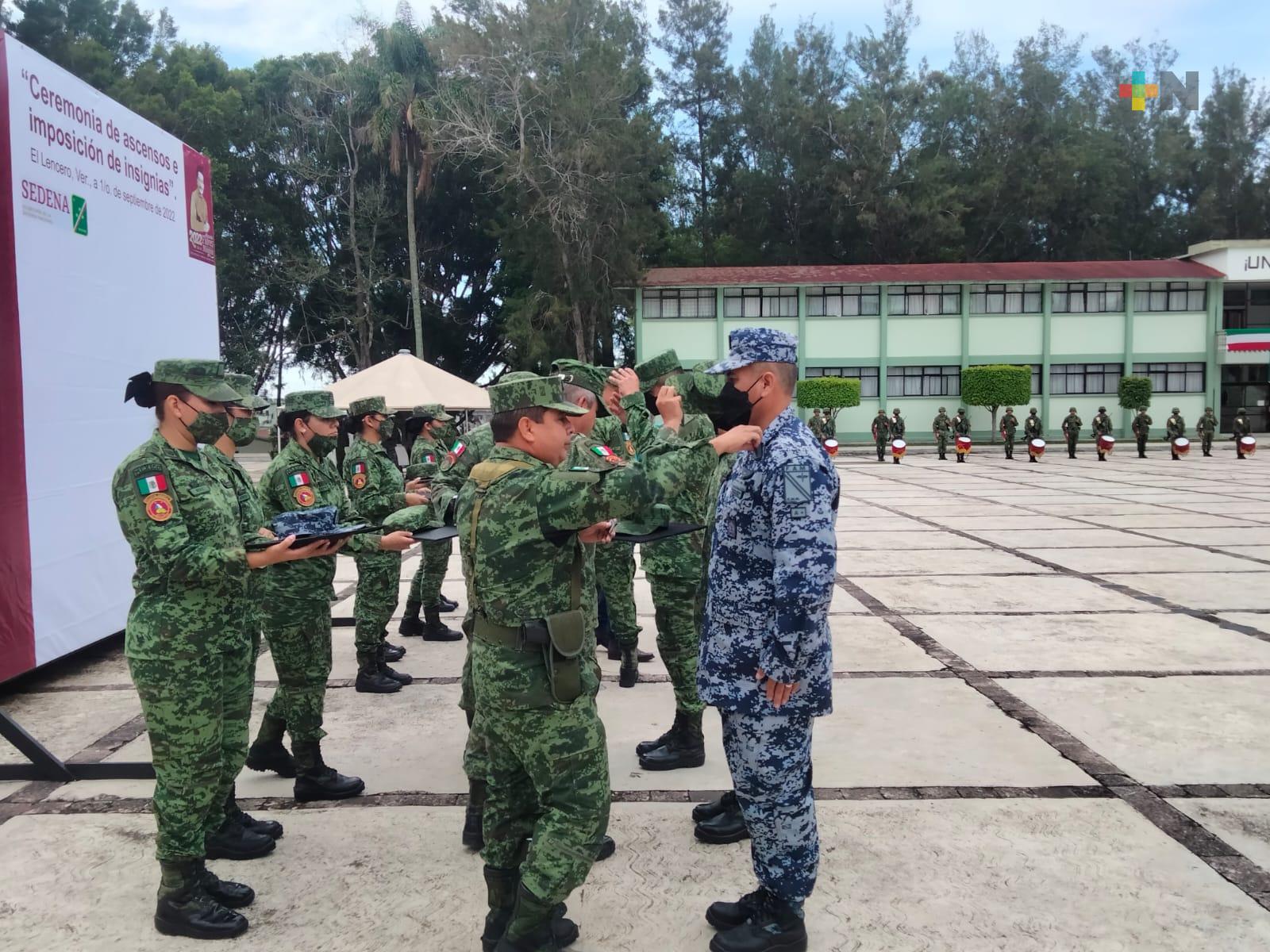 Realizan ceremonia de ascensos en el 63 batallón de la 27 zona militar