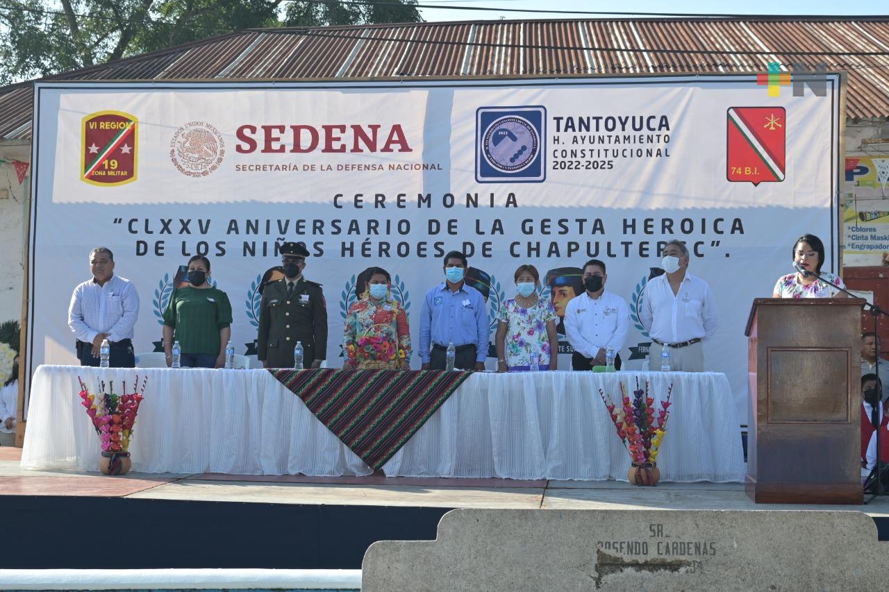 En Tantoyuca, autoridades conmemoran gesta de Niños Héroes