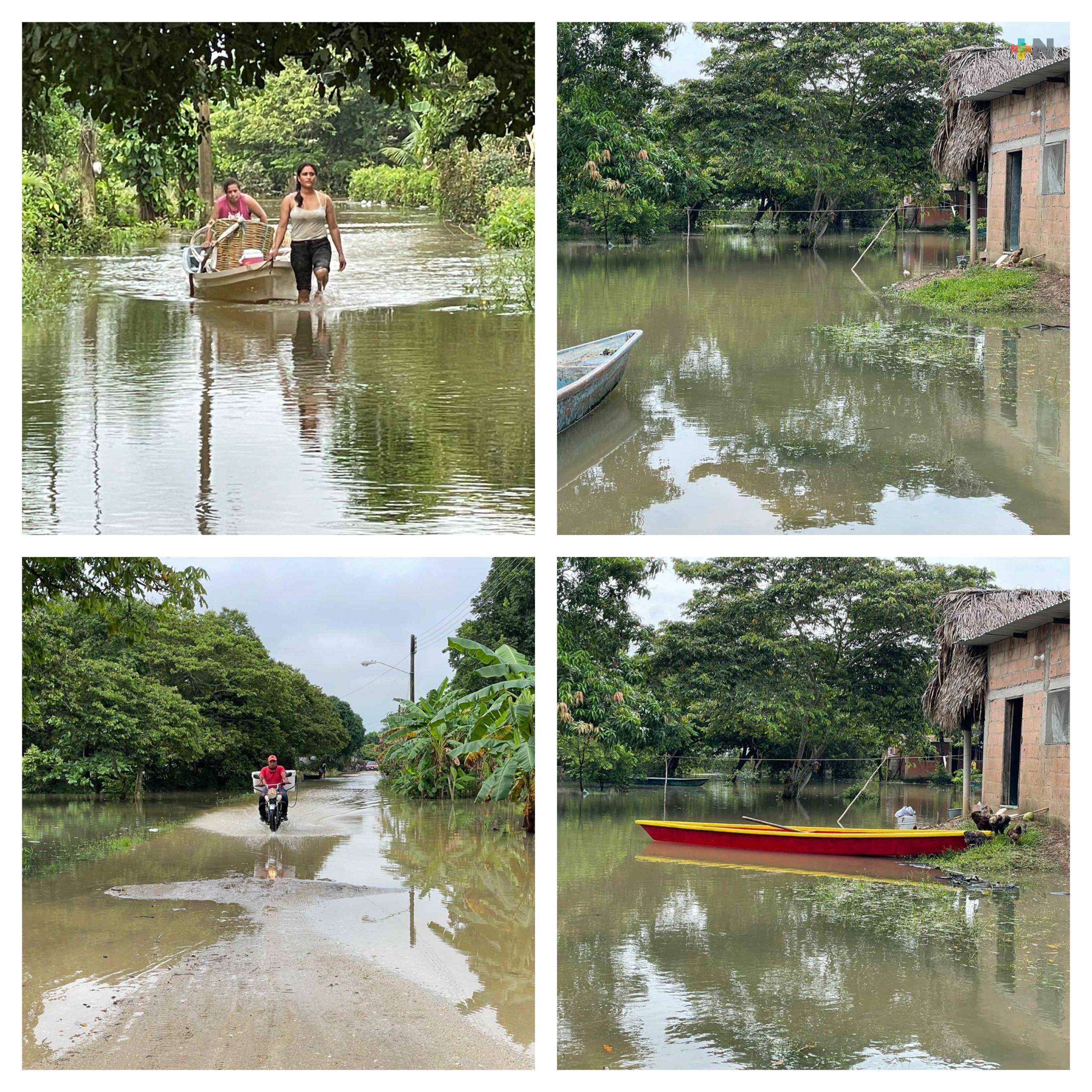 Se desbordan ríos de zona sur; algunos poblados incomunicados