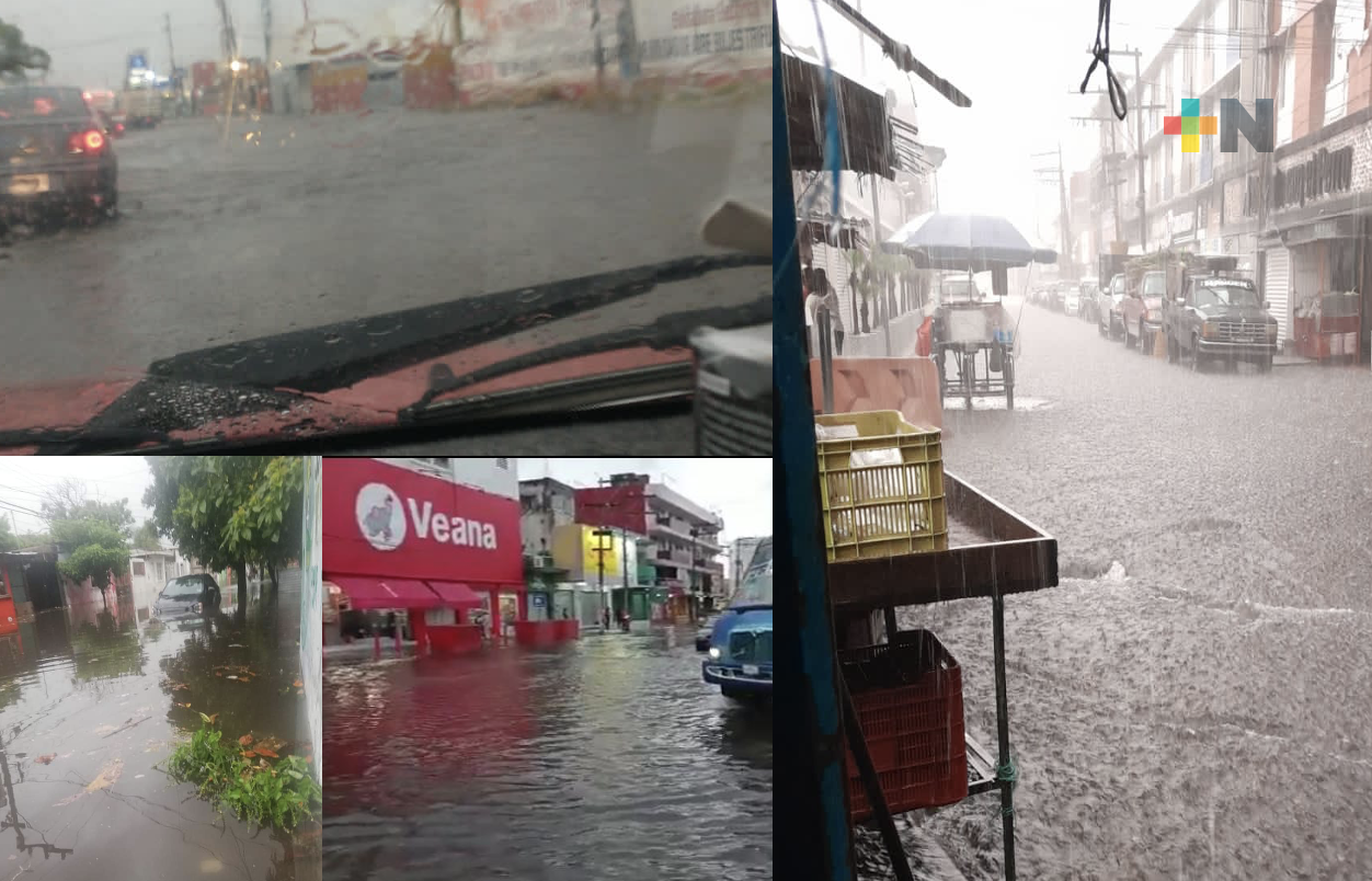 Por intensa lluvia, registran anegaciones y cortes de energía en Veracruz-Boca del Río