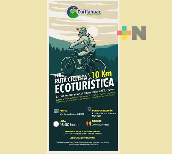 Celebrarán con rodada ciclista el Día Internacional del Turismo en municipio de Cuitláhuac