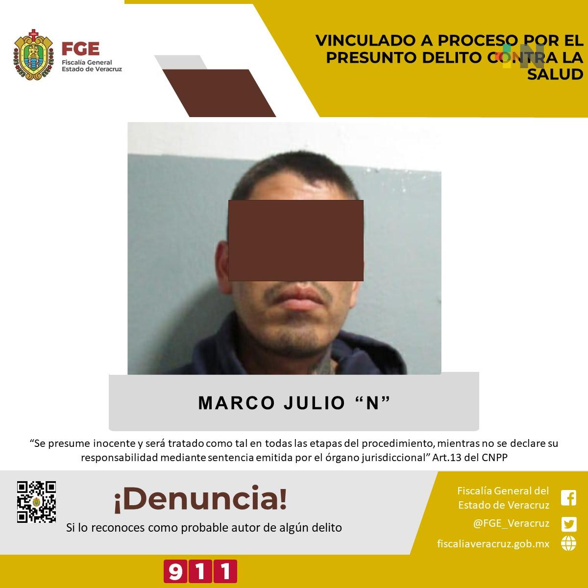 Vinculado a proceso por el presunto delito contra la salud