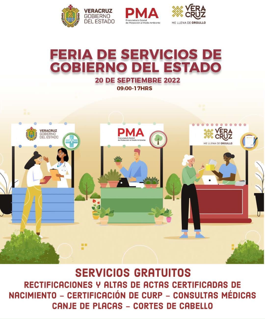 Este martes 20 de septiembre realizará PMA la Feria de Servicios Gratuitos