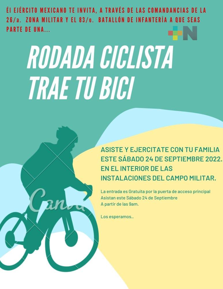 Comandancia de la zona militar 26 organiza rodada ciclista abierta a todo público
