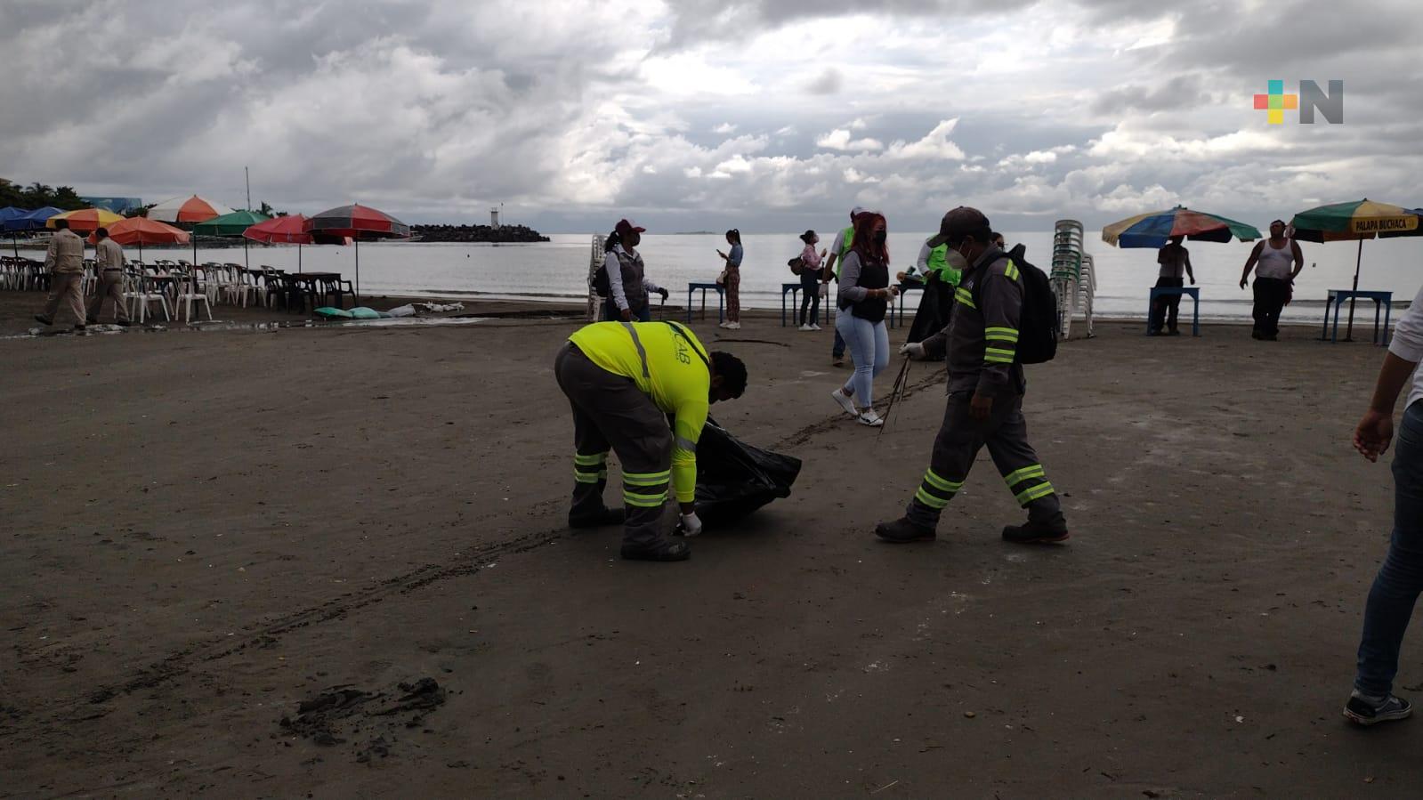 Salud y Sedema coordinan limpieza en playa Villa del Mar de Veracruz