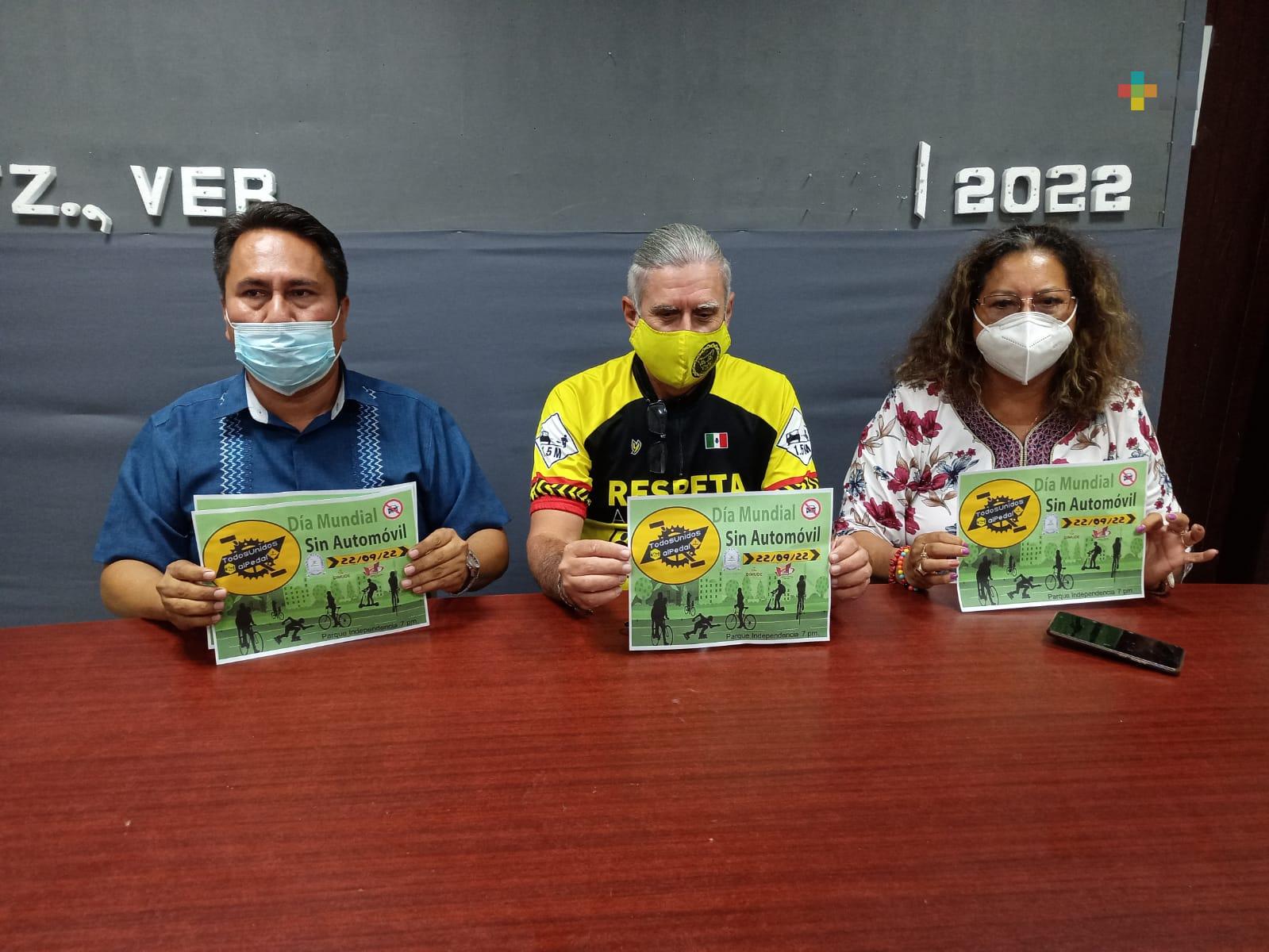 Promueven con rodada ciclista “un día sin auto” en Coatzacoalcos