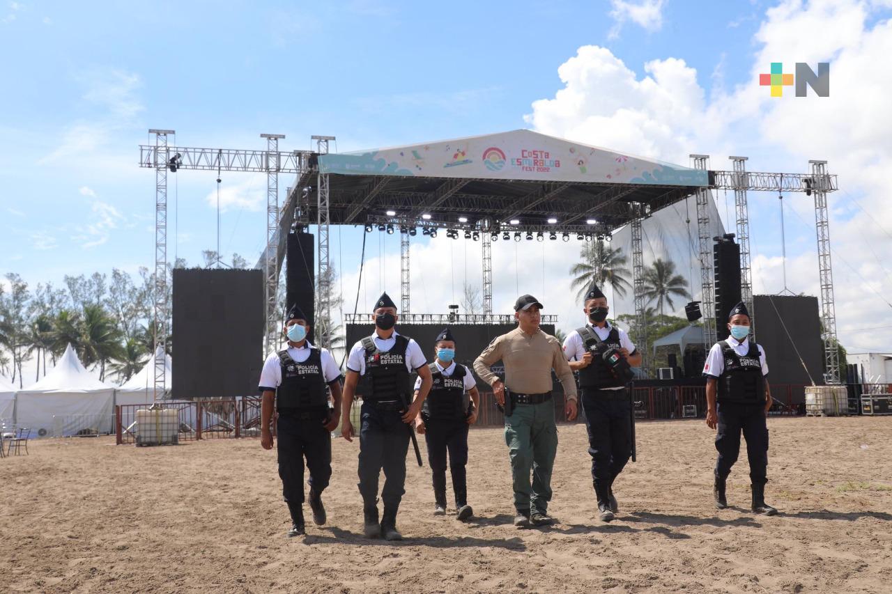 Más de 300 elementos de seguridad en operativo por Costa Esmeralda Fest