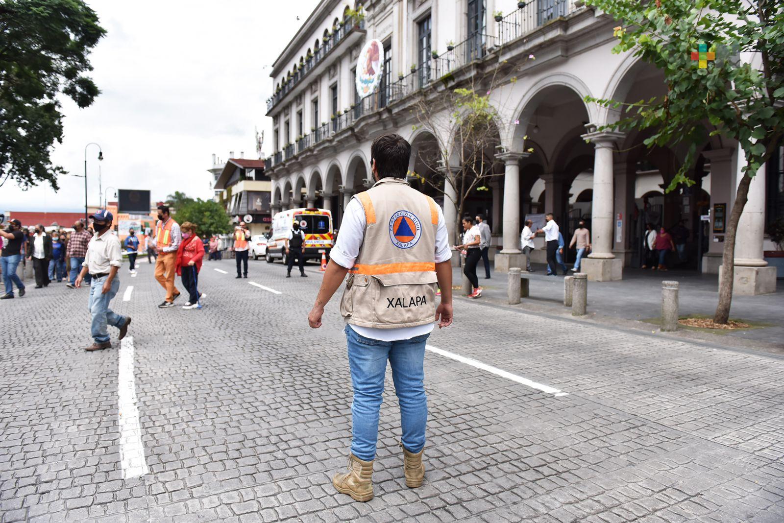 Participa Ayuntamiento de Xalapa en Simulacro Nacional de Protección Civil