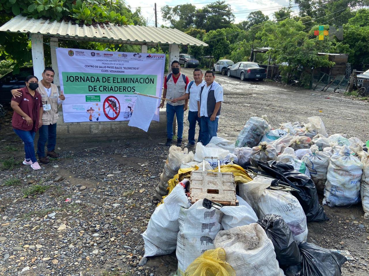 Realizan en Tuxpan, campaña de descacharrización en temporada de lluvias