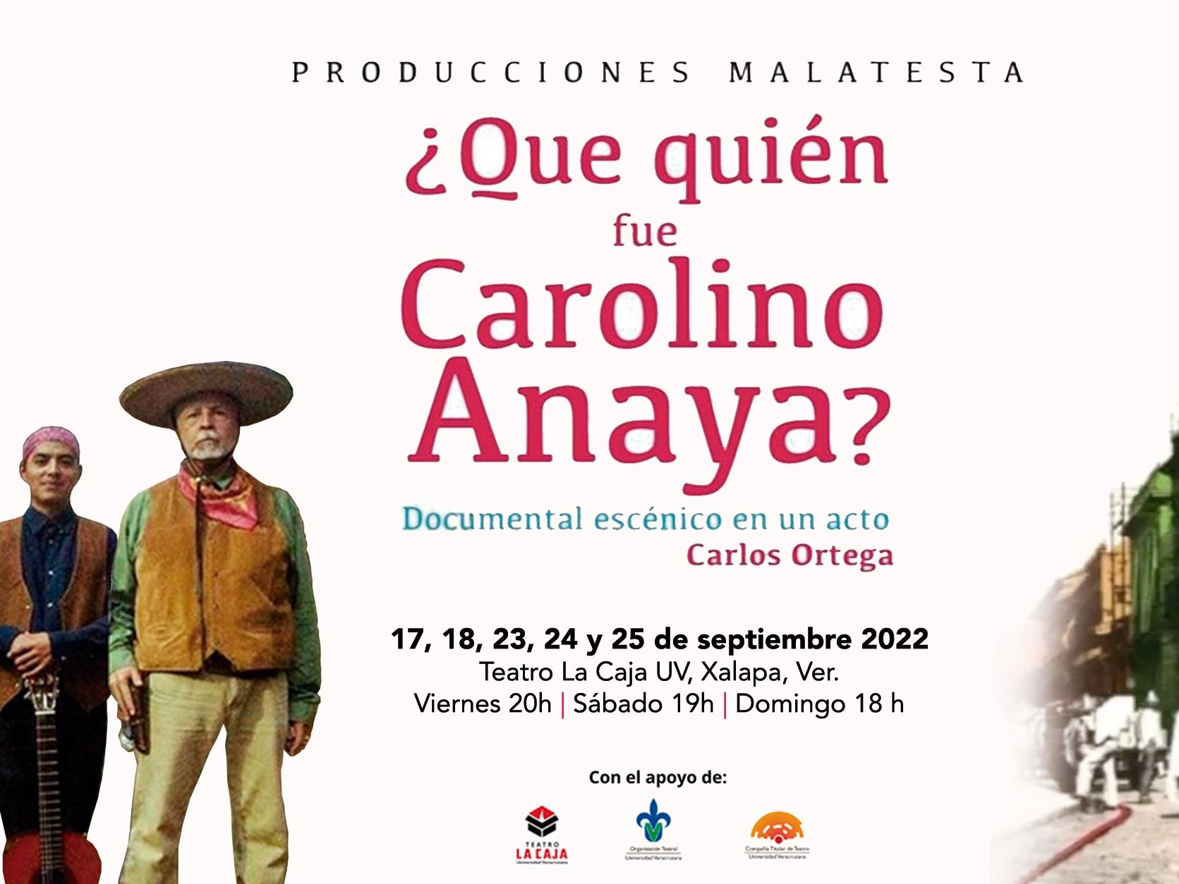«¿Que quién fue Carolino Anaya?» se presentará en el teatro La Caja