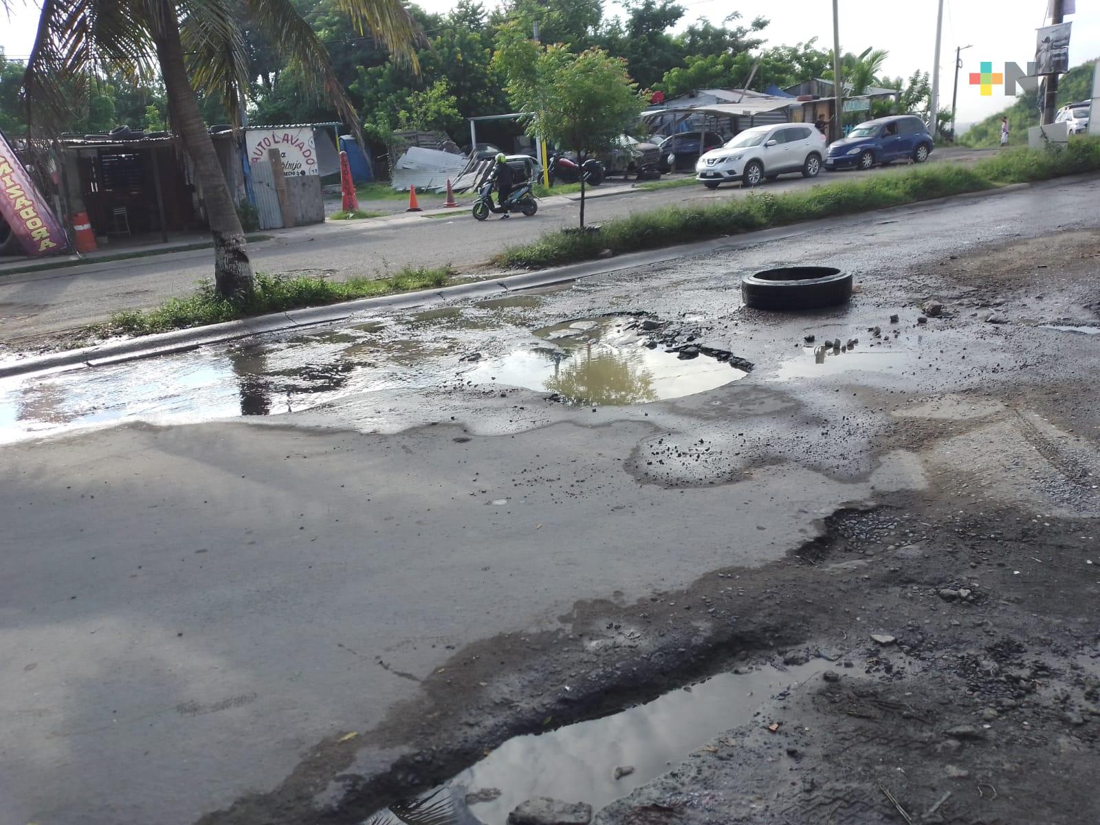 Ciudadanos exigen a las autoridades arreglar baches en fraccionamiento Torrentes de Veracruz