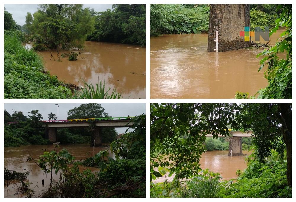 Crece el río Jamapa, no hubo desbordamiento y ya comenzó a descender