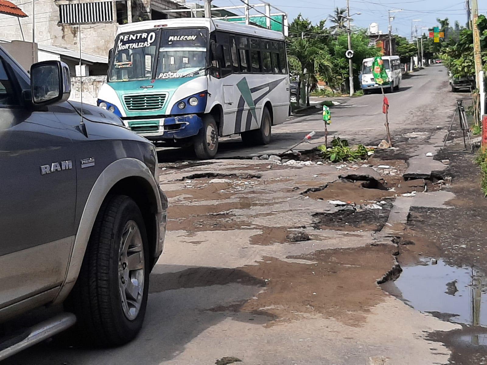 Piden reparar socavón en colonia Reserva Tarimoya II de Veracruz