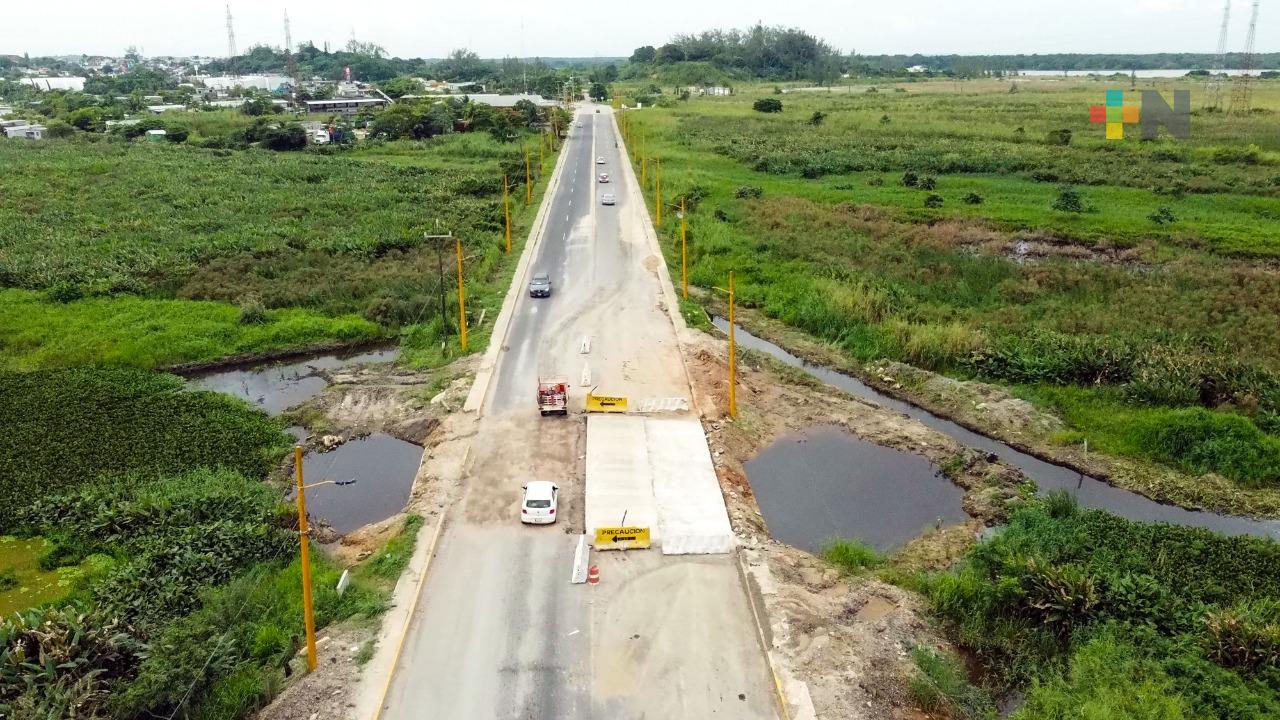 Rehabilitación de carretera Nanchital-Coatzacoalcos lleva avance del 80%
