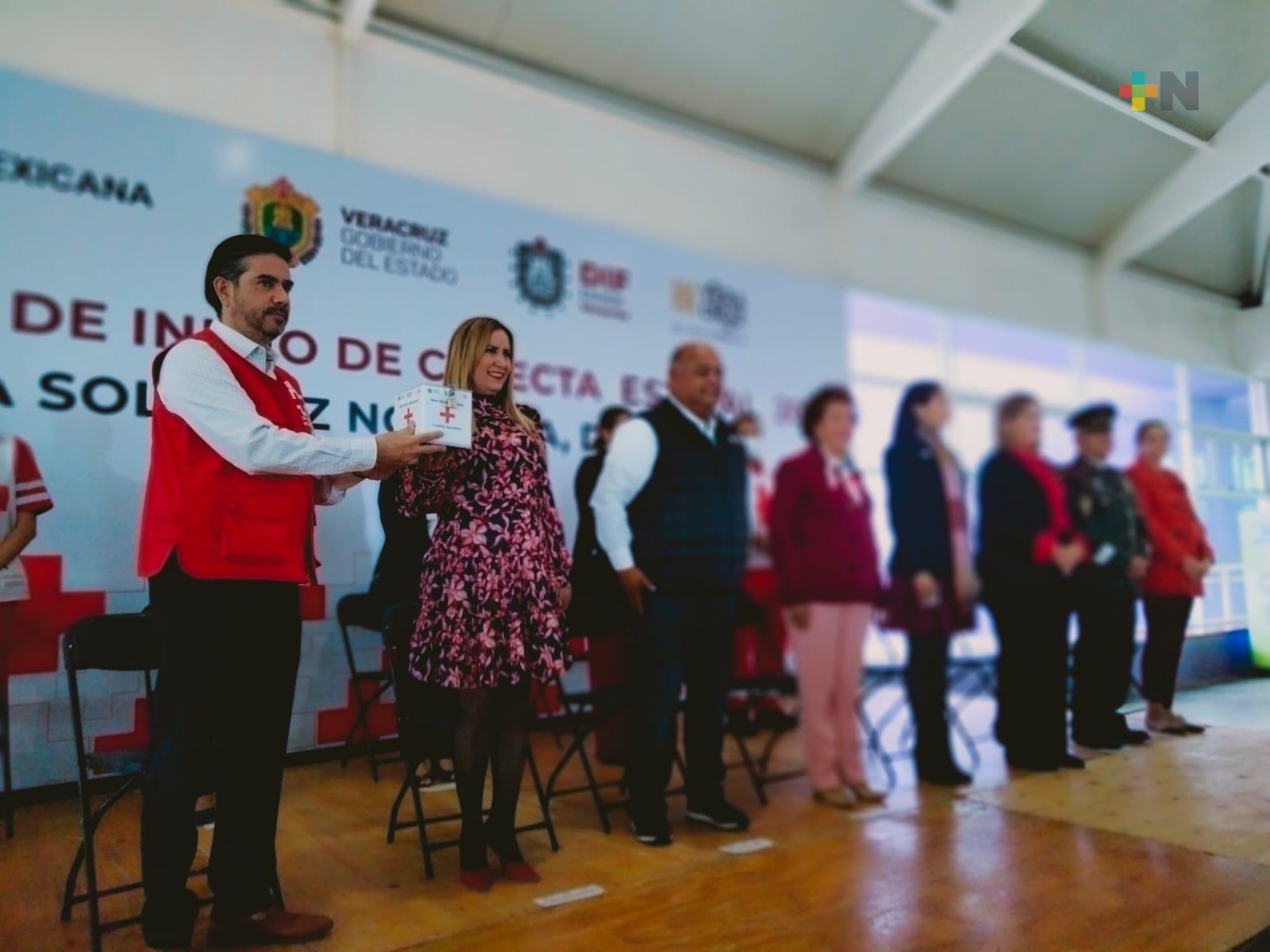 Autoridades de Veracruz participan en colecta estatal de la Cruz Roja Mexicana