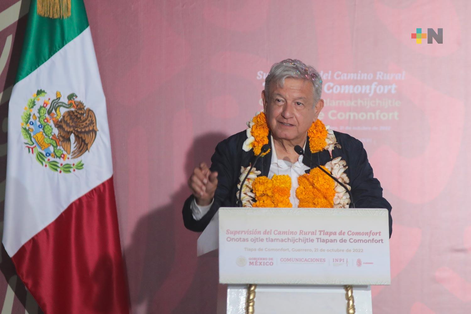 Presidente garantiza presupuesto a caminos rurales de La Montaña, de Guerrero