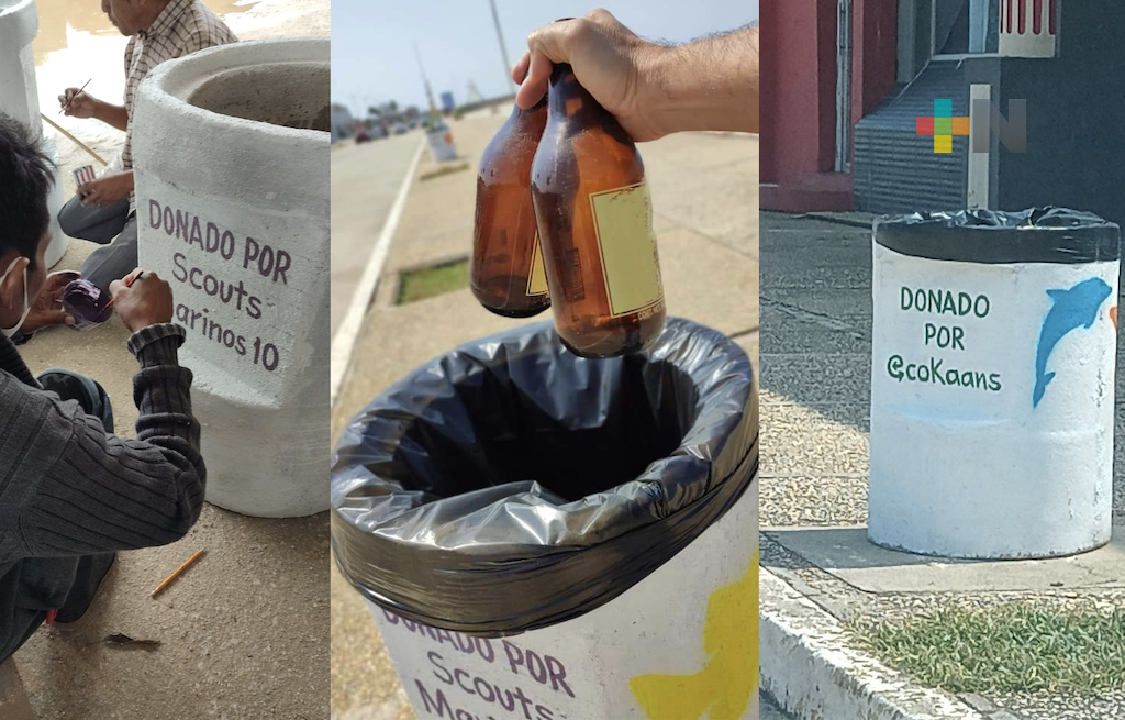 Agrupaciones civiles y ambientalistas donan botes para recolección de basura en Coatza