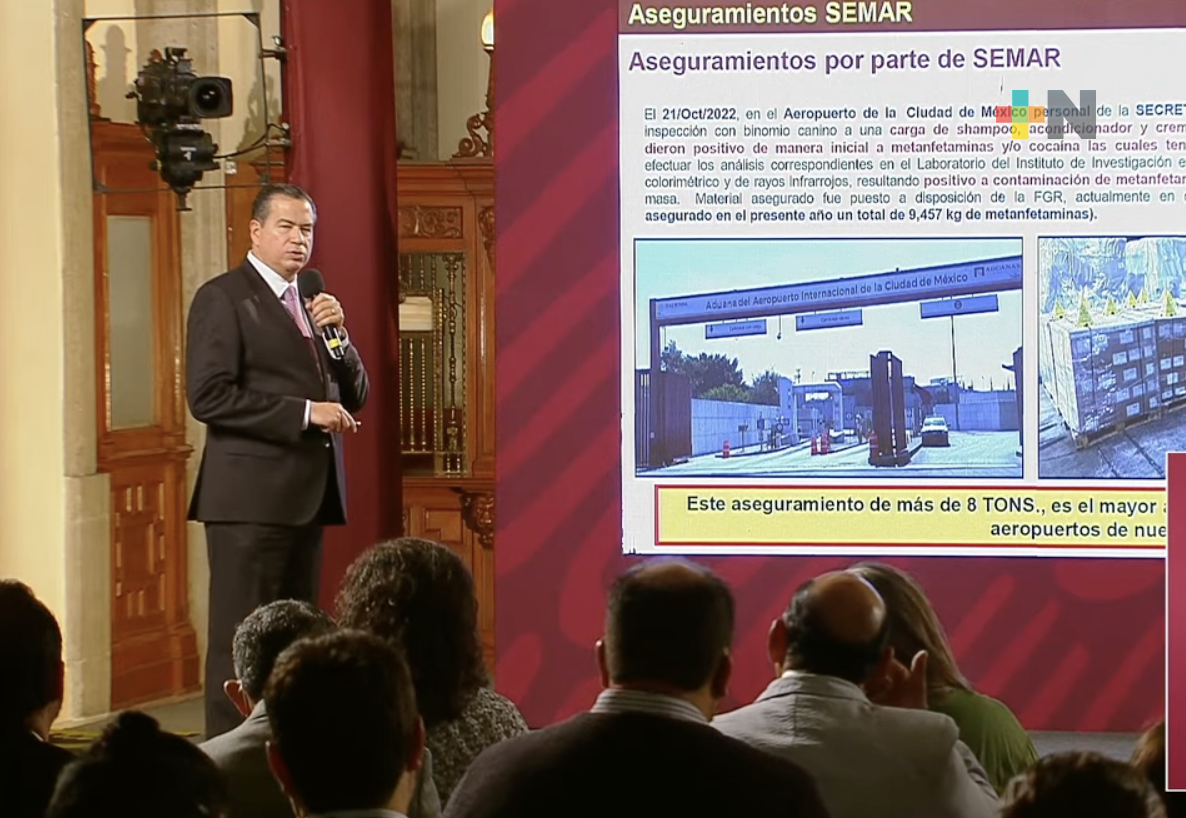 Semar ha asegurado más de 9 mil kilos de metanfetamina este año: SSPC