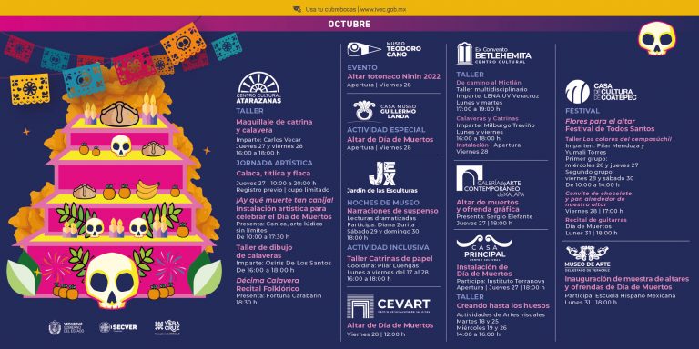 Presenta IVEC actividades en conmemoración del Día de Muertos en su red de recintos culturales