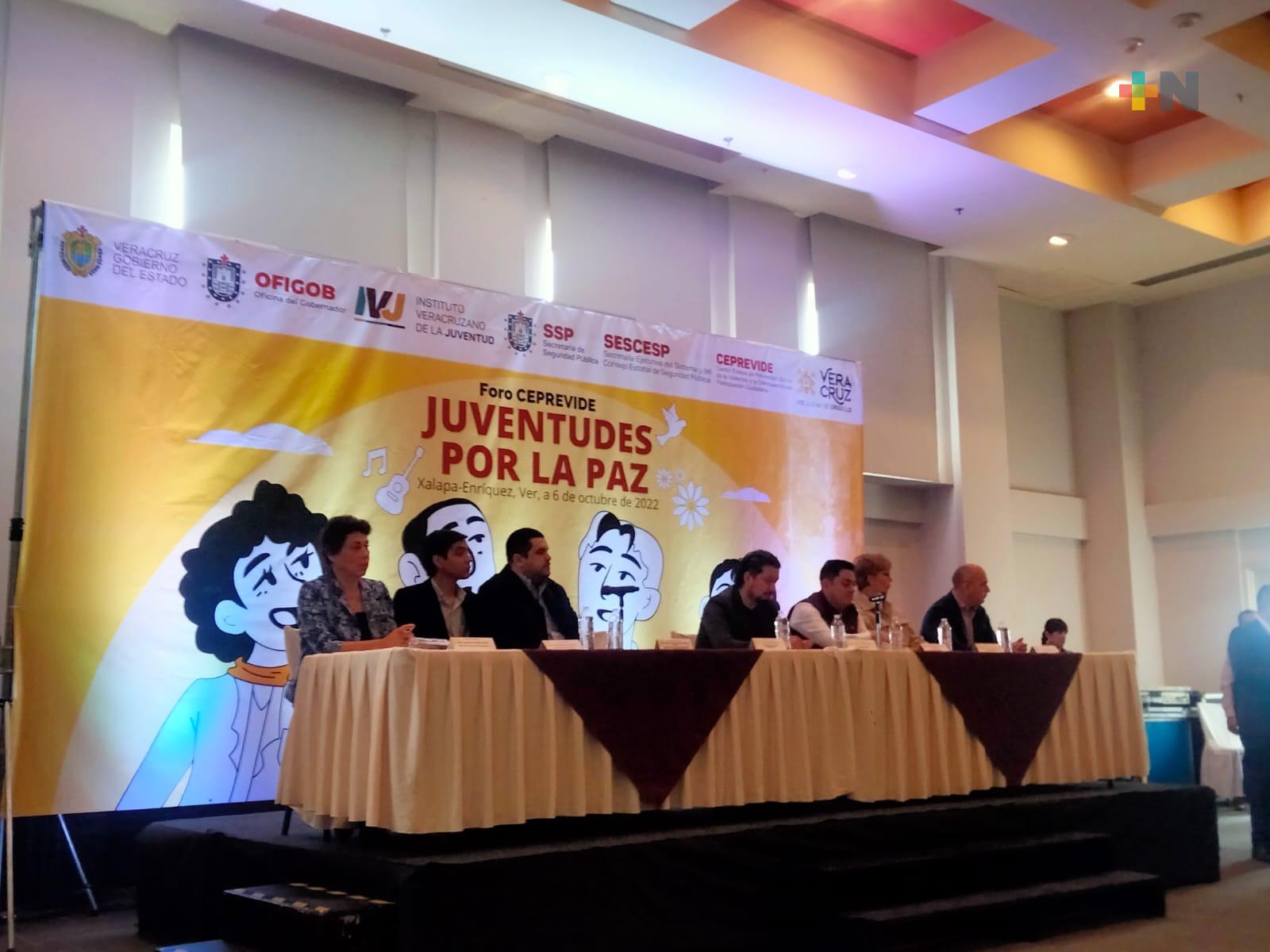 Se realizó el foro “Juventudes por la paz” en Xalapa