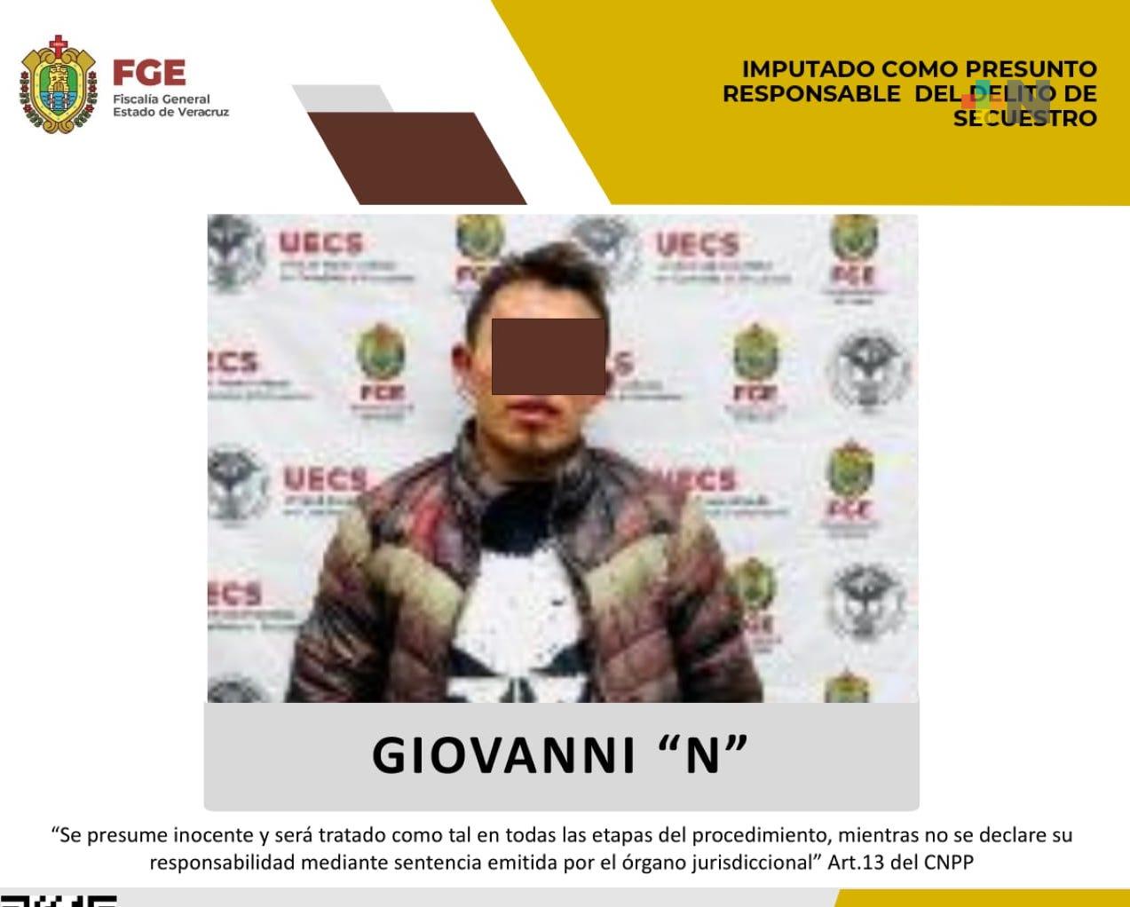 Giovanni «N» es imputado como responsable del delito de secuestro