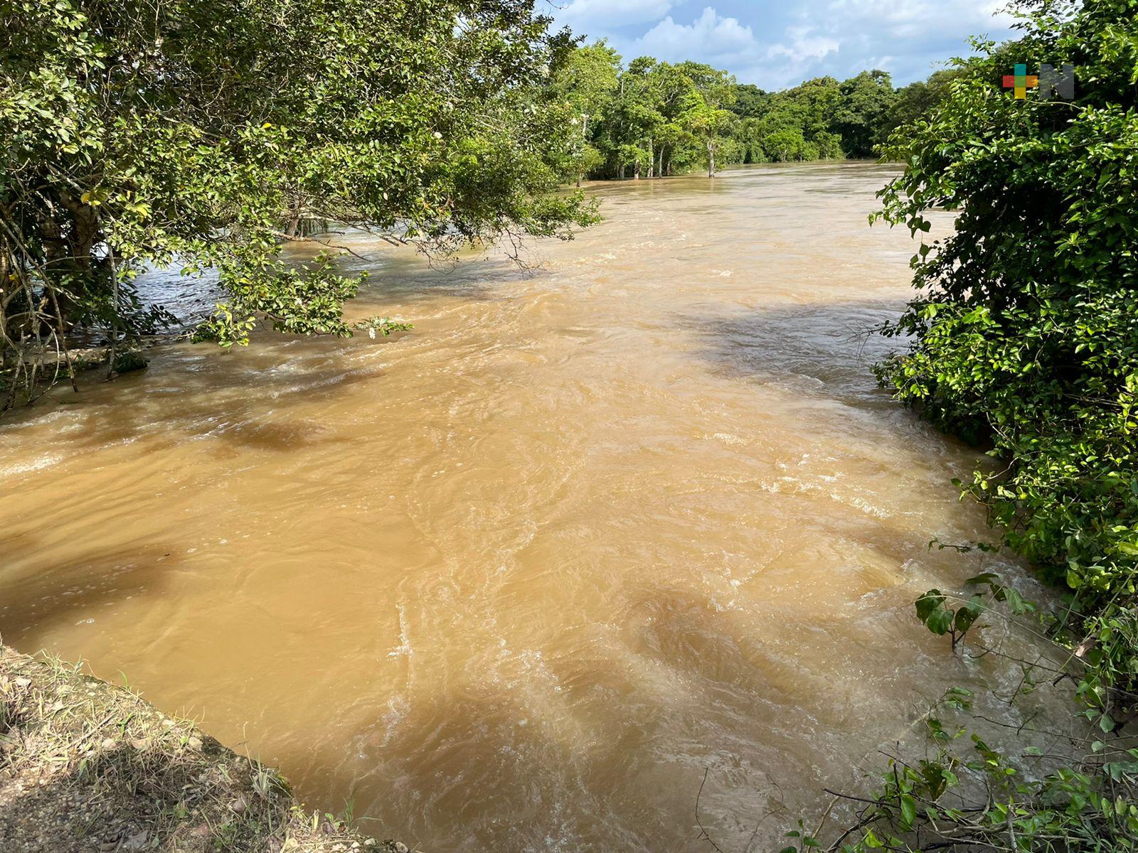 Conagua recomienda vigilar incremento en los niveles de ríos Tesechoacán y San Juan