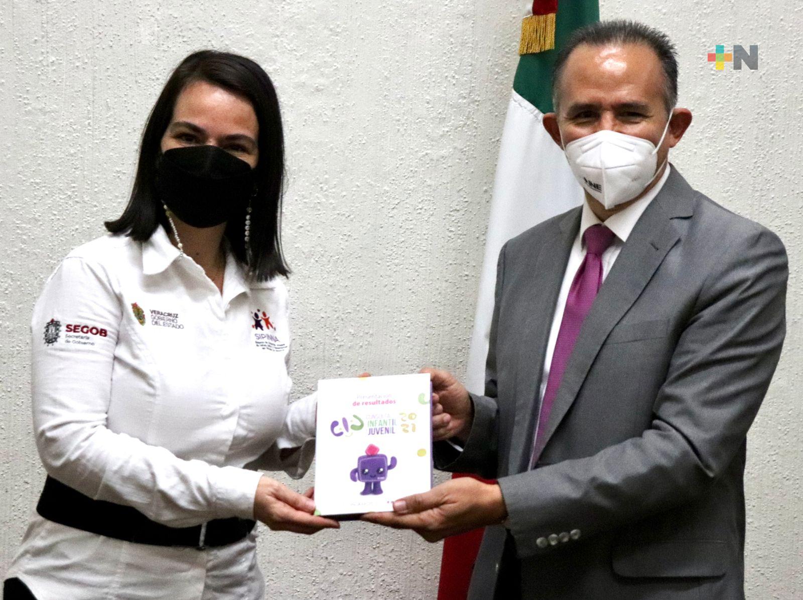 Titular del Poder Ejecutivo de Veracruz recibe resultados de Consulta Infantil y Juvenil 2021: INE