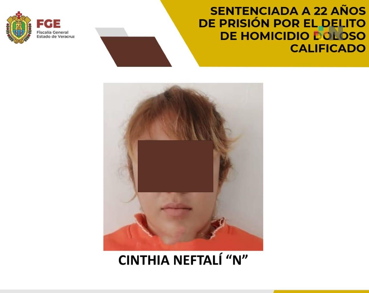 Cinthia Neftalí «N» es sentenciada a 22 años de prisión por homicidio doloso calificado