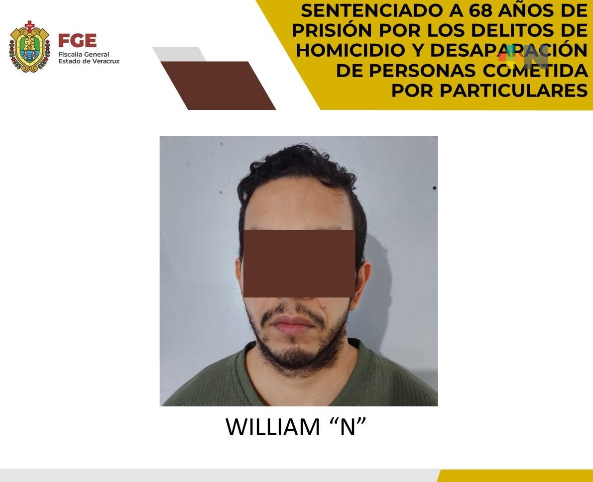 William «N» es sentenciado a 68 años de prisión por homicidio y desaparición de personas
